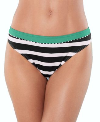 Women's Striped Classic Bikini Swimsuit Bottom