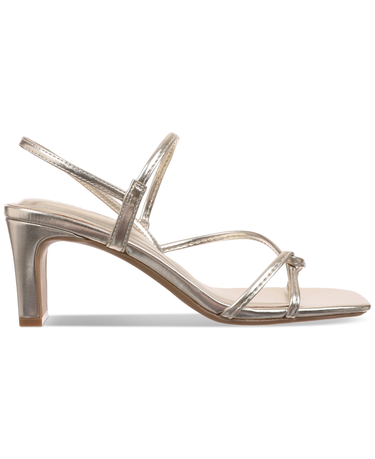 On 34th Women's Cloverr Strappy Block-heel Sandals, Created For Macy's In Gold