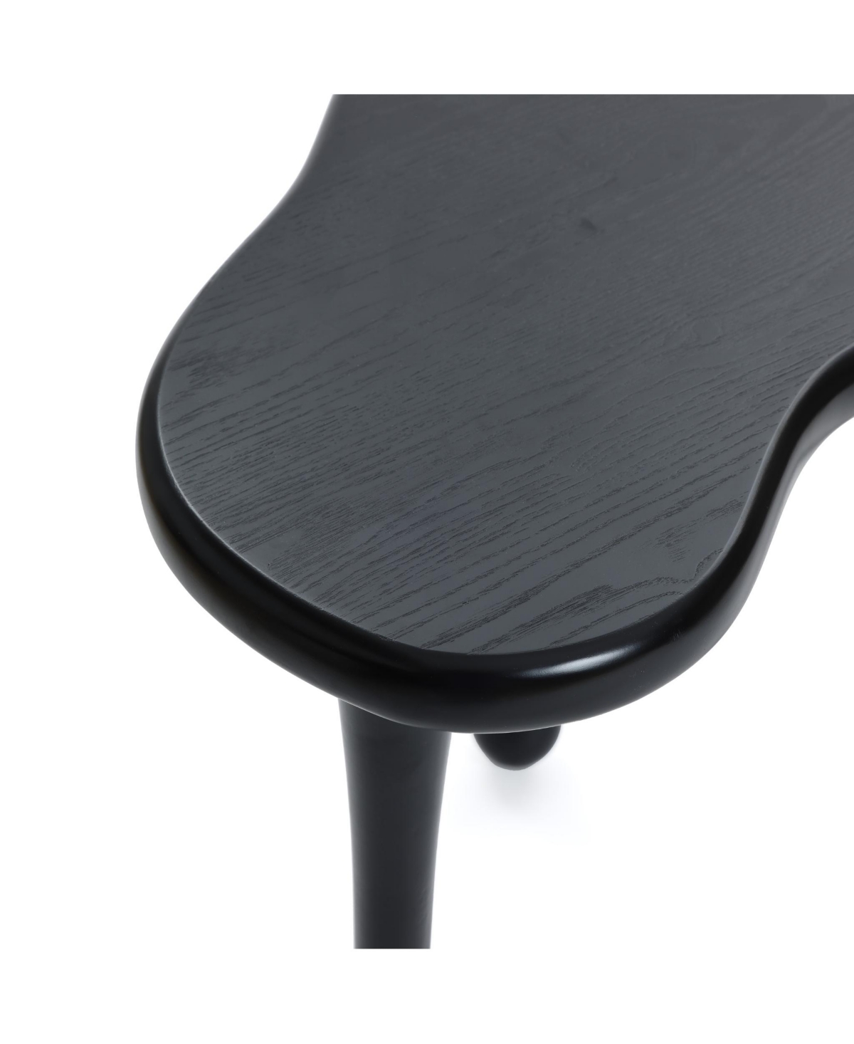 Luxenhome Black Wood Irregular Shape 19.9-inch Tall Side Table In Black