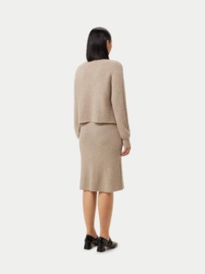 Women's Cashmere Midi Flared Skirt Black