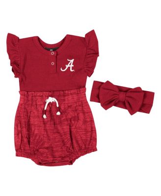 Colosseum - Girls Baby Boys and Girls 2-Piece&nbsp;Crimson Alabama Crimson Tide Bodysuit and Headband Set