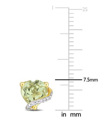 Lab Grown Pink Sapphire (2 ct. t.w.) & Diamond Accent Heart Stud Earrings in Rose Gold-Plated Sterling Silver (Also in Blue Topaz & Green Quartz)