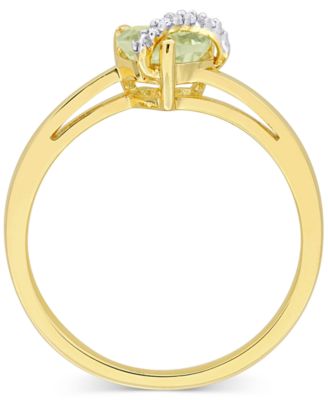 Gemstone Heart Ring in Sterling Silver