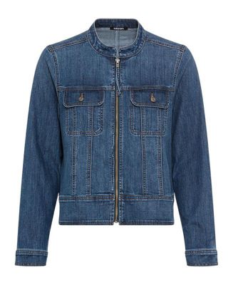 Women's Collarless Denim Jacket