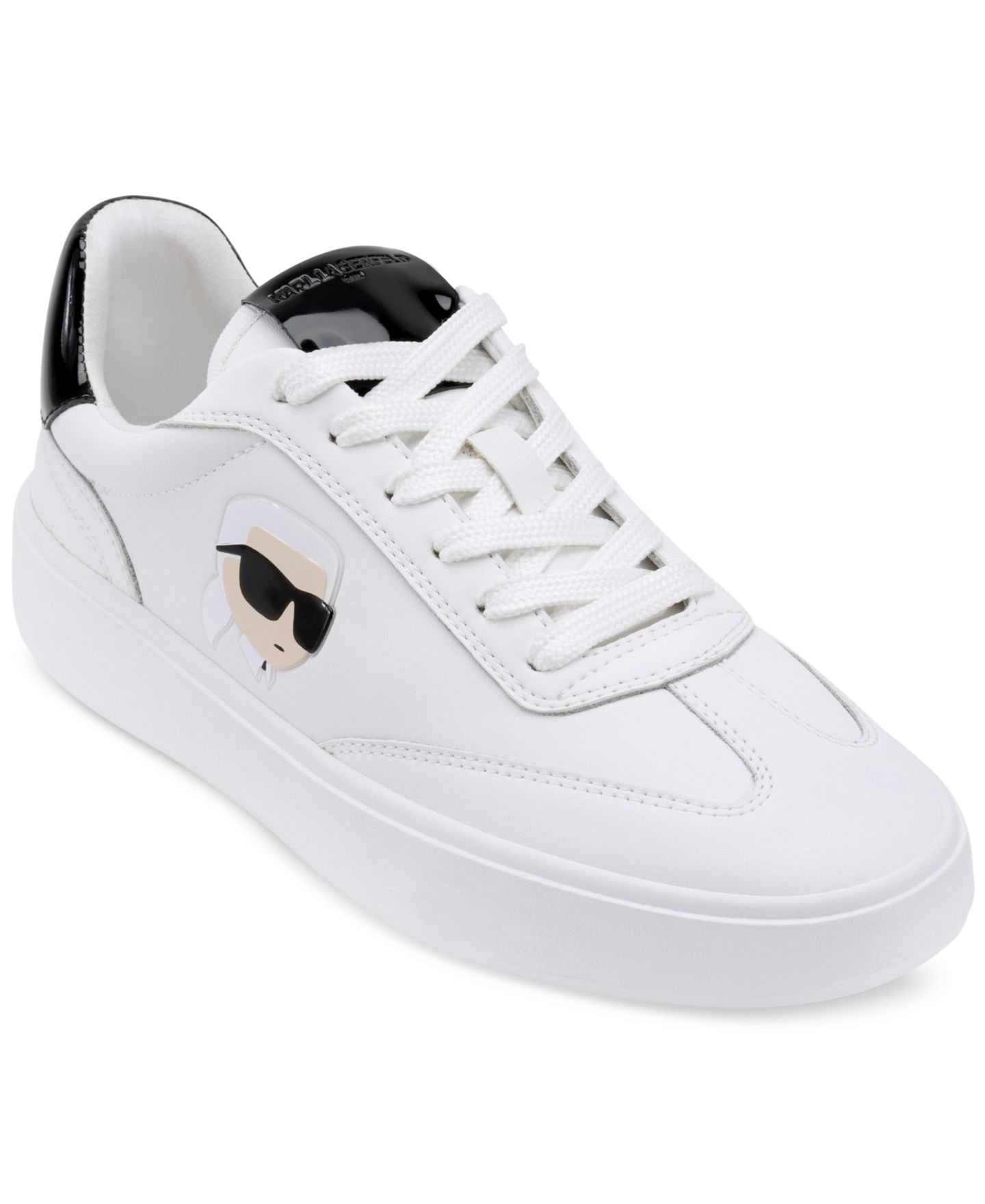 Женские кроссовки KARL LAGERFELD PARIS Sumava Lace-Up, цвет: Яркий белый / Чёрный — фото 1
