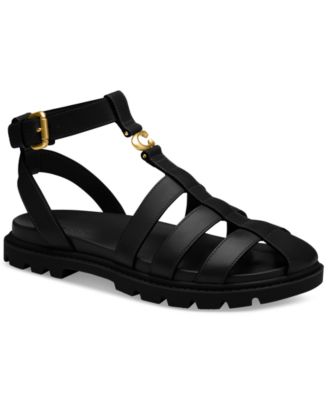 COACH - Women's Sculpted C Leather Fisherman Sandals