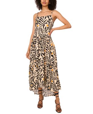 1.STATE - Women's Floral-Print High-Low Maxi Dress