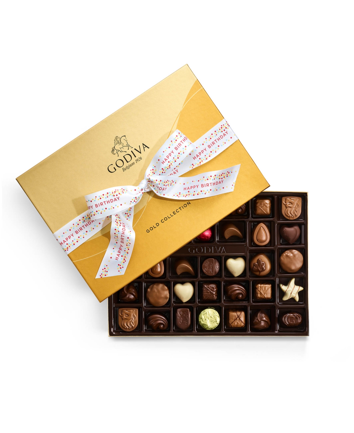 Shop Godiva Assorted Milk Chocolate Gift Box, Happy Birthday Ribbon, 36 Piece In No Color