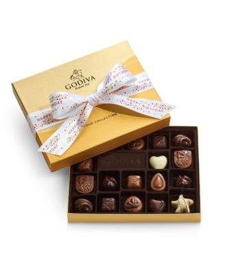 Assorted Milk Chocolate Gift Box with Happy Birthday Ribbon, 18 Pieces