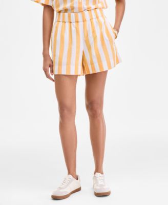 On 34th - Women's Cotton Striped Pull-On Shorts