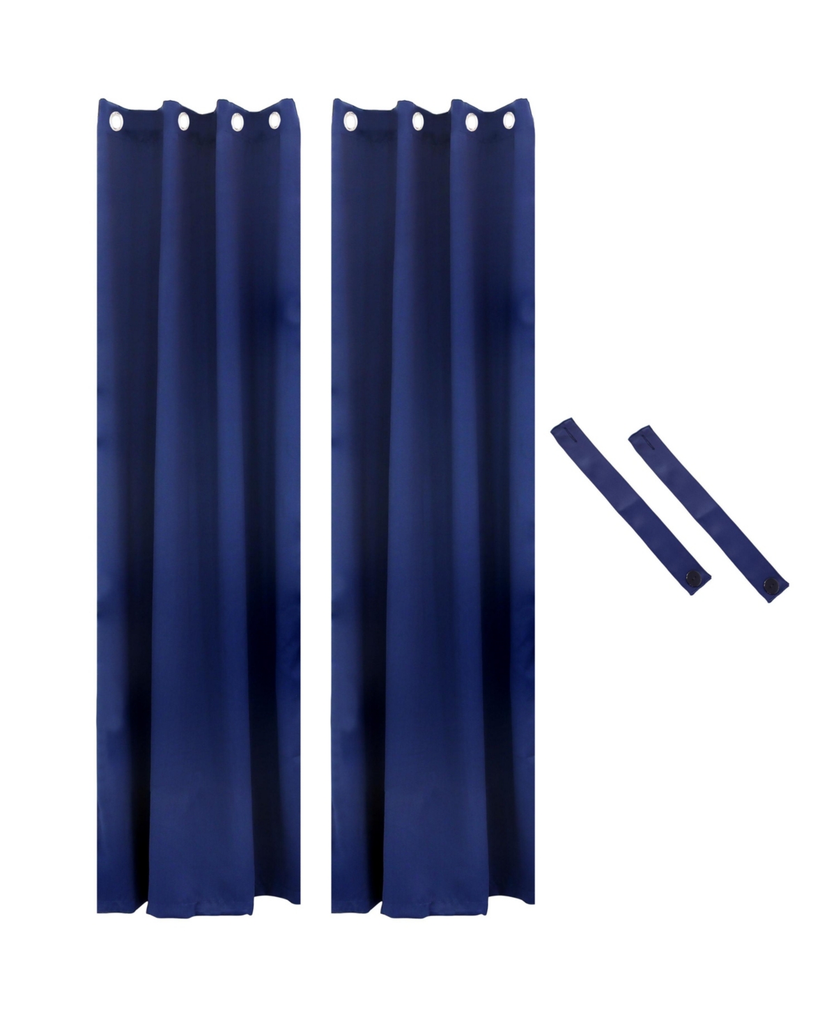 52 x 107.5-Inch Outdoor Blackout Curtain with Grommet Top - Blue - Single Panel - Set of 2 - Gray