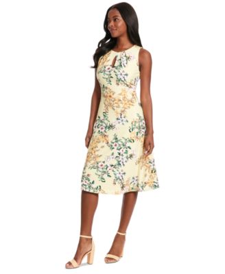 Women's Pleat-Neck Sleeveless Dress