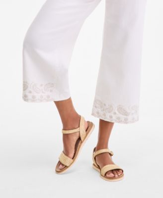 Women's High-Rise Embroidered-Cuff Crop Jeans, Exclusively at Macy's 