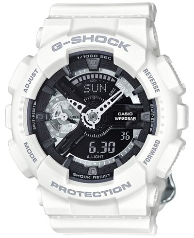 G-Shock Women's Analog-Digital S Series White Bracelet Watch 49x46mm GMAS110CW7A1