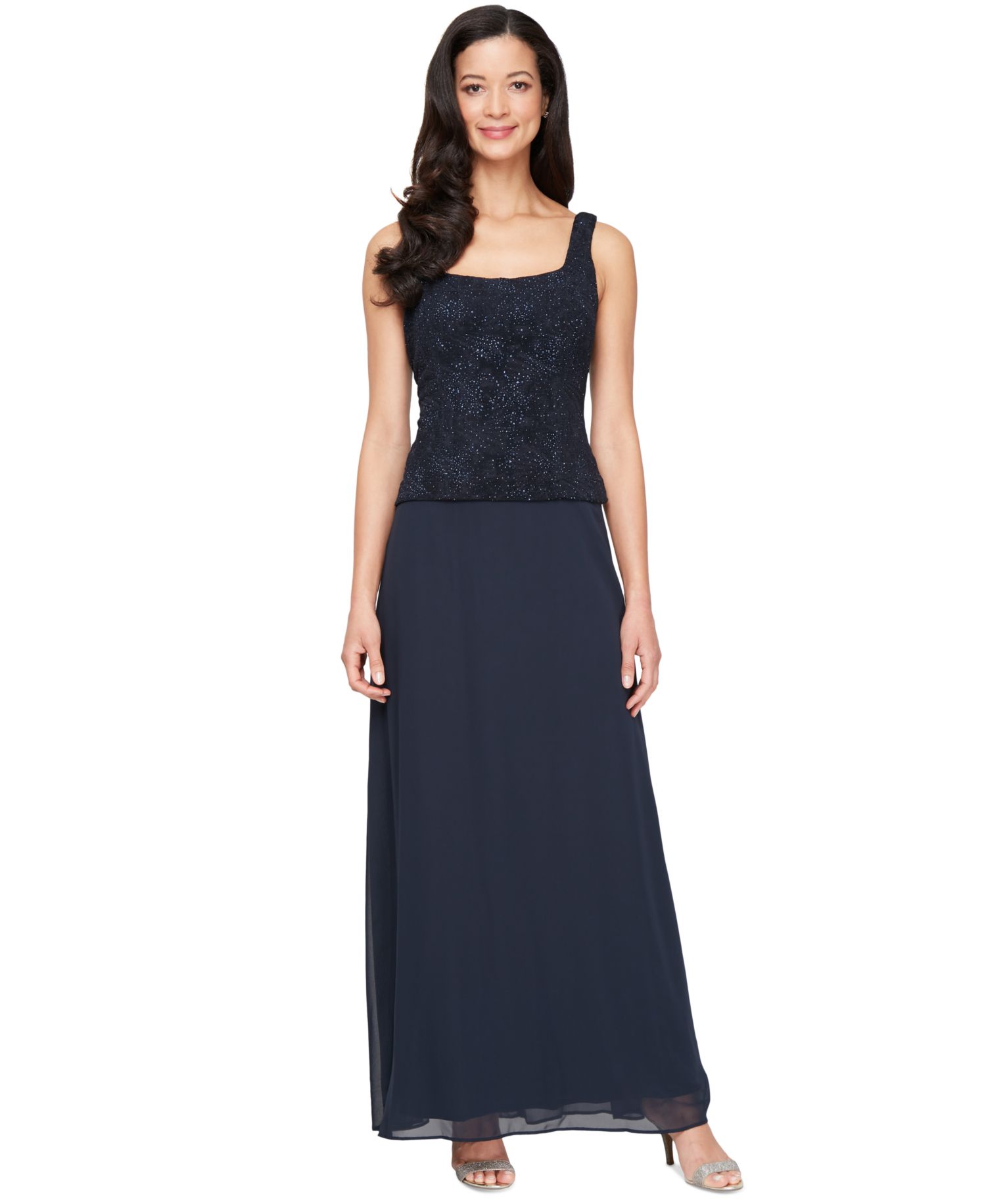 Dress and Jacket, Patterned Sparkle Evening Dress