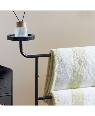 Valet Clothes Stand with Storage Tray, Towel Rack, Blanket Drying Holder for Bedroom