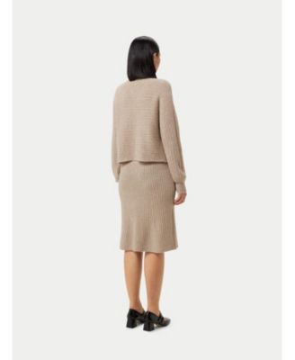 Women's Cashmere Cropped T-Neck Sweater