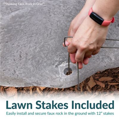 Outdoor Polyresin Landscape Rock Septic Cover with Stakes