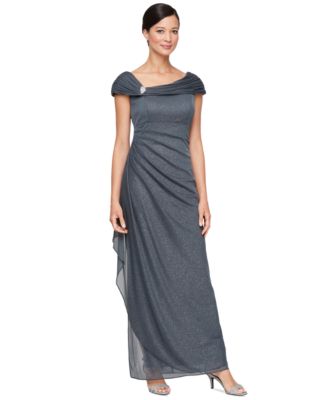 Women's Glittered Ruched Gown