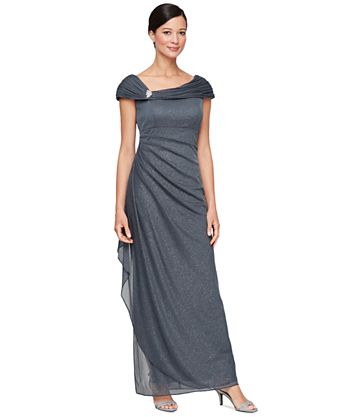 Women's Glittered Ruched Gown