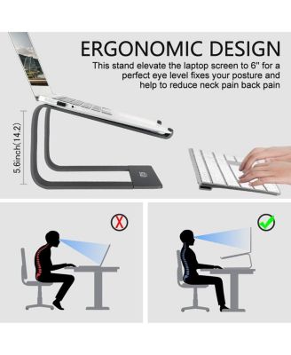Aluminum Laptop Riser Stand for Desk | Detachable Computer Stand for Laptops (11-15.6"), Compatible with MacBook/Dell/HP/Lenovo & More