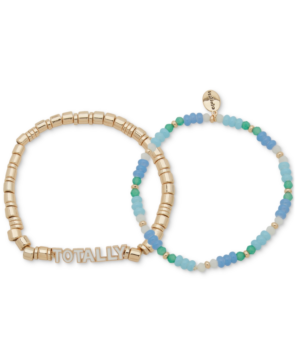 Clueless Gold-tone 2-pc. Set Totally Mixed Bead Stretch Bracelets