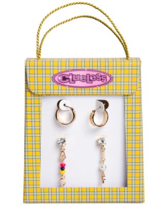 Gold-Tone 2-Pc. Set Rizz Hoop & As If Linear Drop Earrings