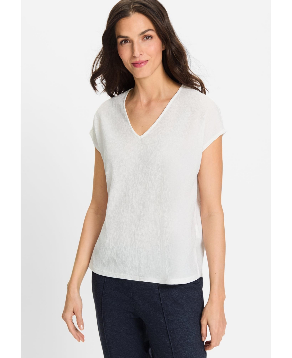Women's Crinkle Tunic T-Shirt - Off white