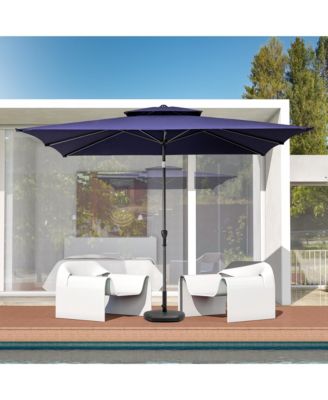 Adjustable Rectangular Tilt Patio Umbrella – Outdoor Shade for Garden & Deck