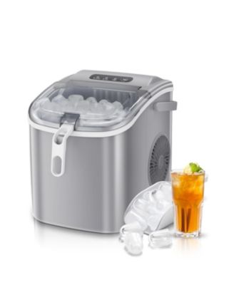 Portable Countertop Ice Maker, 26 lbs/24H with Self-Cleaning, Scoop & Basket, 9 Cubes in 6 Min Ice Machine