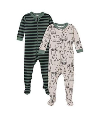 Toddler Boys 2-Pack Snug Fit Footed Cotton Pajamas