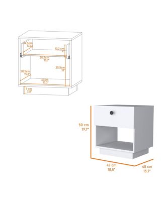 20" Black One Drawer Nightstand With Integrated Tech