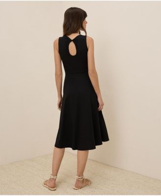 Women's Organic Cotton Fit & Flare Keyhole Back Dress