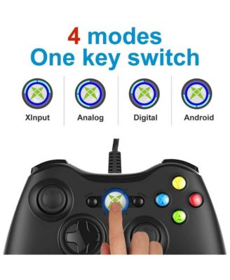 Wired PC Game Controller Joystick Gamepad Double Motor Vibration for Xbox 360 & PC Windows
