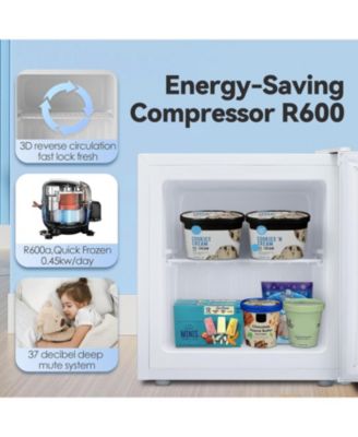 1.1 Cu. Ft. Small Upright Freezer – This compact mini freezer features removable shelves, an adjustable thermostat, and a reversible door hinge. It operates quietly, making it perfect for homes, offices, kitchens, or dorms
