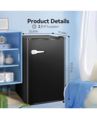 Compact Upright Freezer 2.3 Cu Ft with Handle, Removable Shelves and Adjustable Thermostat for Home or Office