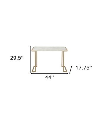 Faux Marble Coffee Table with Iron Sled Base – Elegant and Sturdy