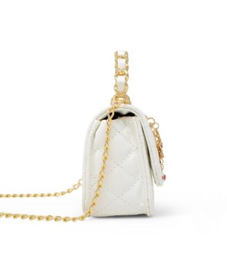 Girls Classic Link Chain Top Handle Handbag, Hot Pink