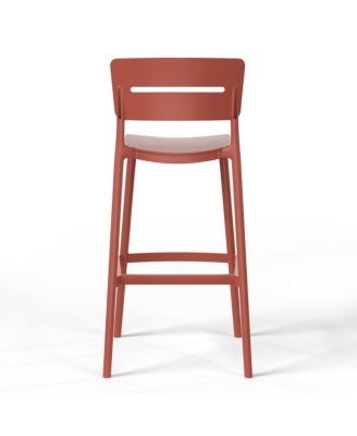 Stackable Polypropylene Resin Plastic Outdoor Patio Bar Stools (Set of 2)