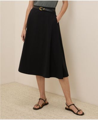 Women's Organic Cotton Fit & Flare Midi Skirt