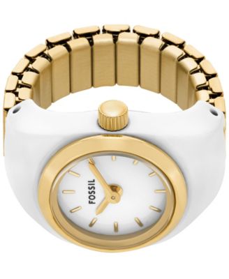Women's Two-Hand Gold-Tone Stainless Steel Ring Watch, 15mm