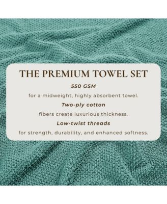 Textured Cotton Hand Towel Set, 6-Piece