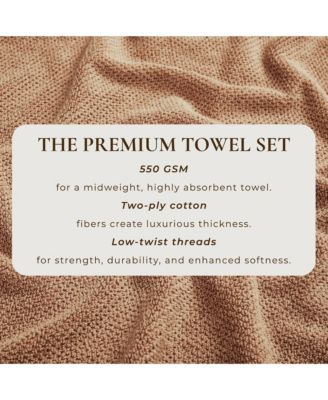 Cotton Textured 4-Piece Bath Towel Set