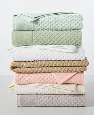 Quick-Drying Cotton Diamond Waffle Textured 6-Piece Bath Towel Set 54x27x0.5 inches,26x16 inches
