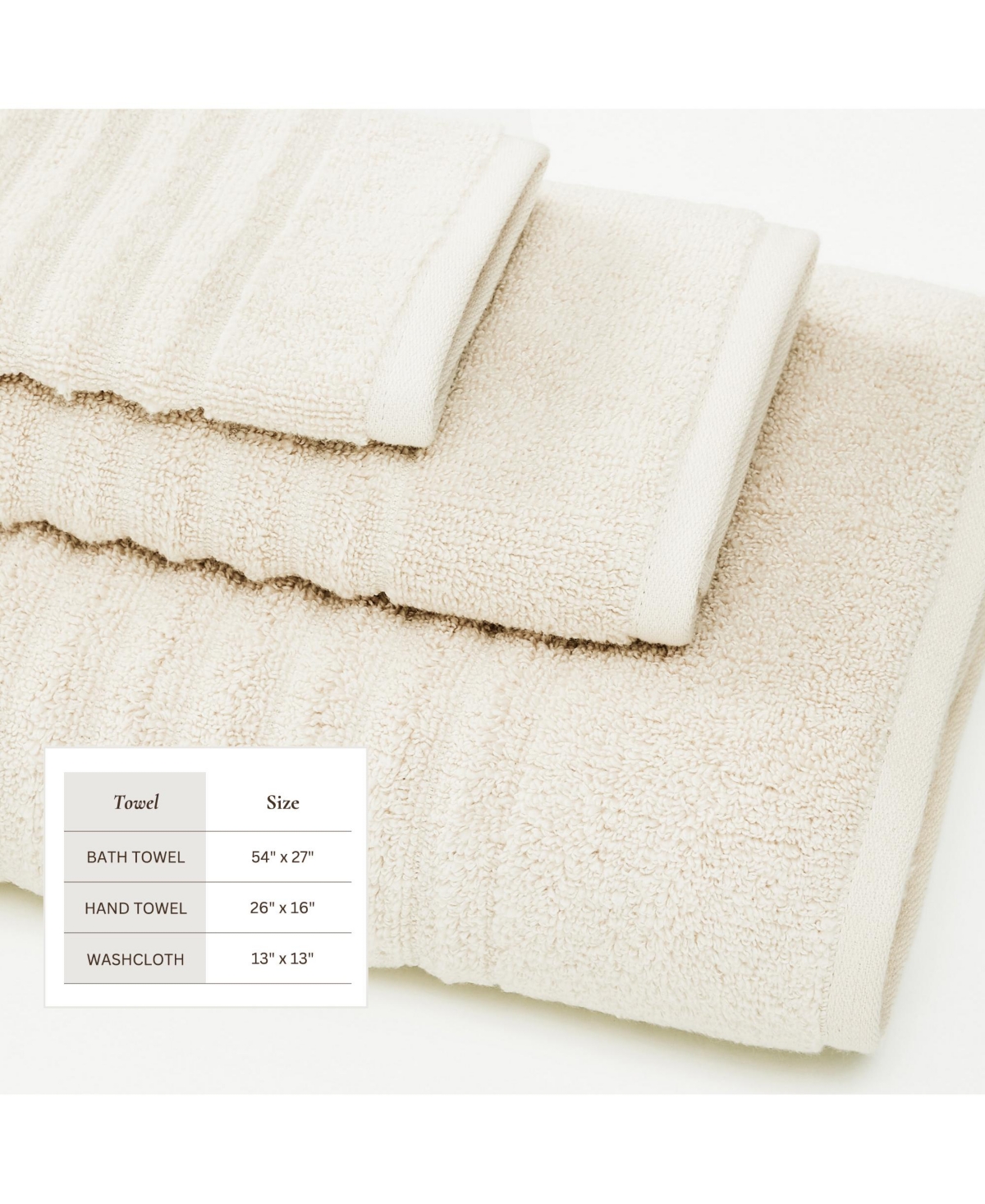 Linery & Co. Luxury 100% Combed Cotton 6-Piece Bath Towel Set