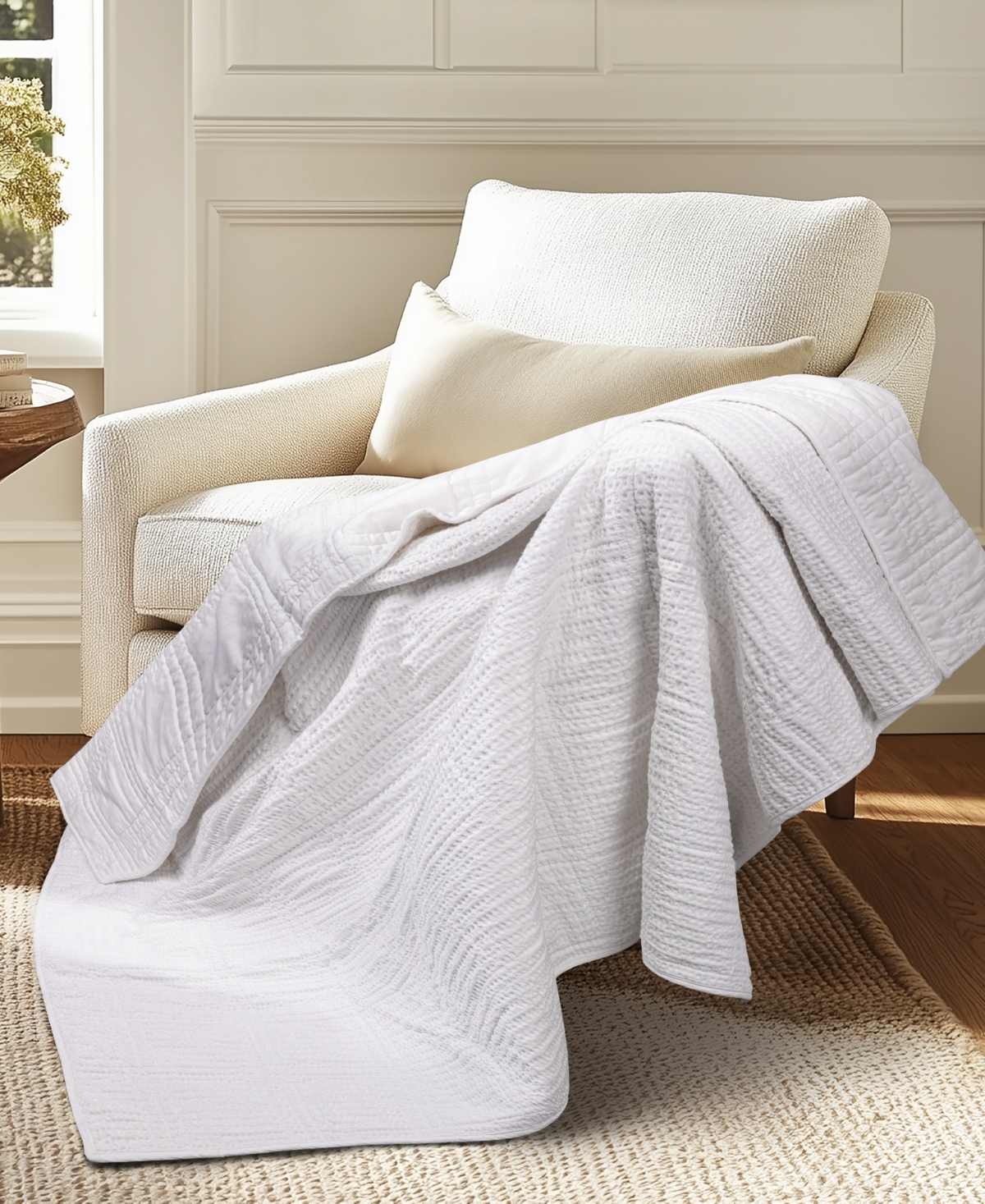 Levtex Cloud Waffle Textured Quilted Throw, 50" X 60"