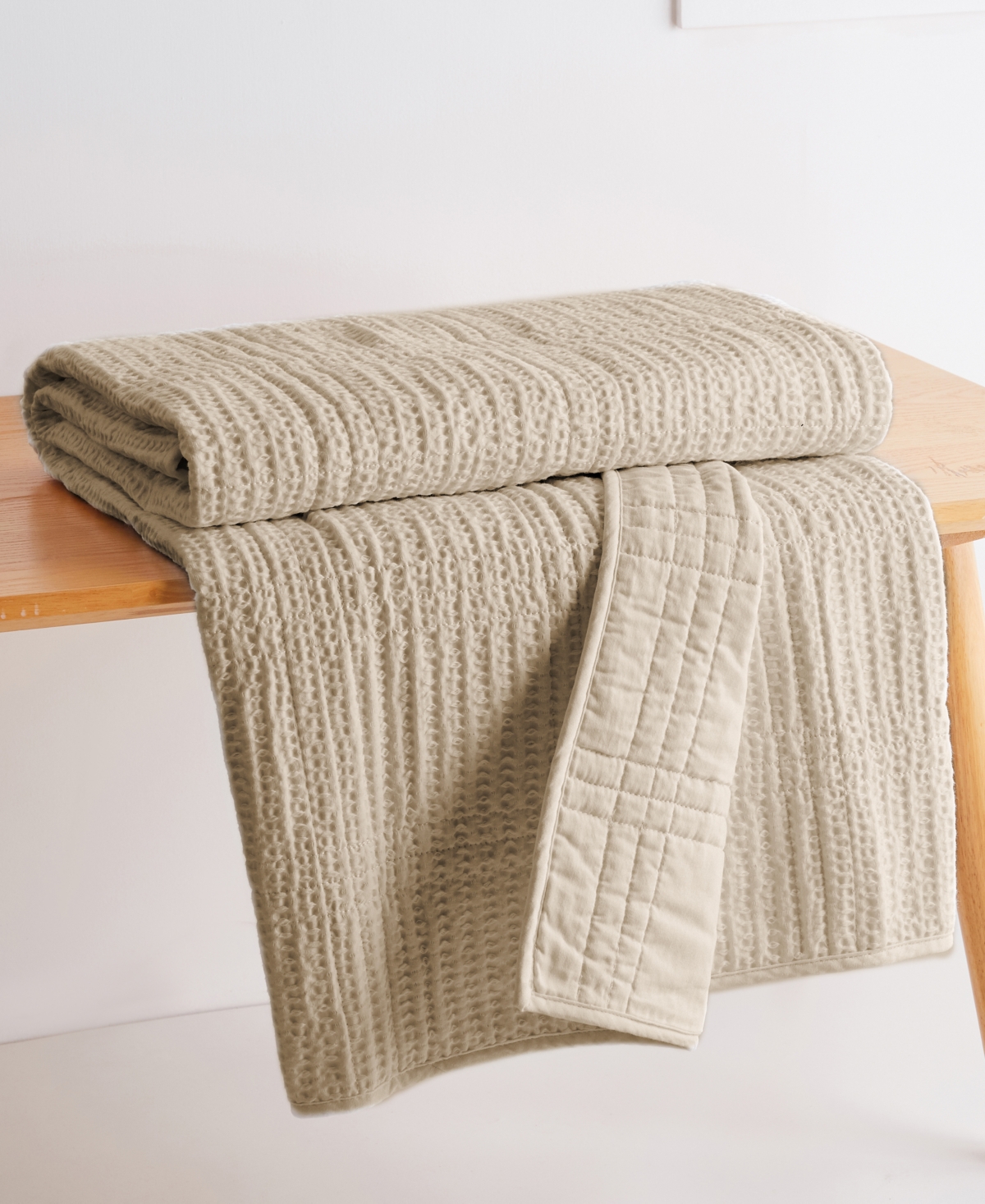 Levtex Cloud Waffle Textured Quilted Throw, 50" X 60"