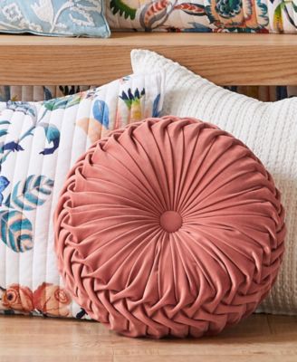 Eleni Button Tufted Decorative Pillow, 16" Round