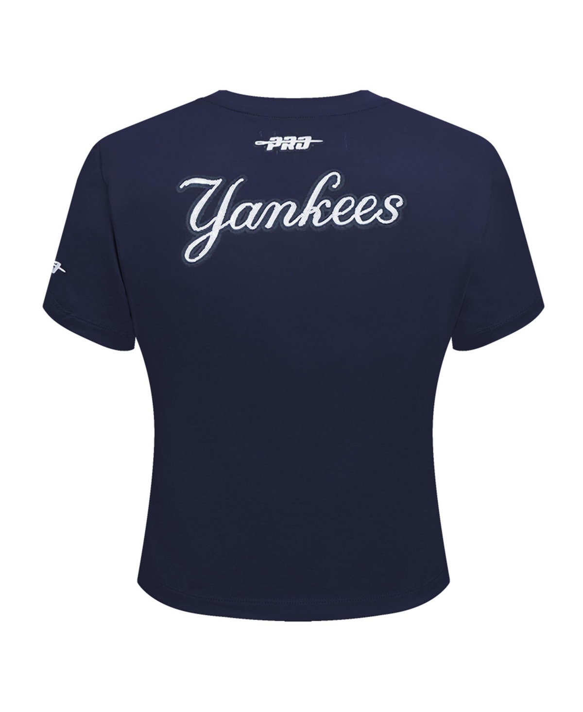 Pro Standard Women's Navy New York Yankees Game Day Classics Baby Doll Cropped T-shirt In Navy