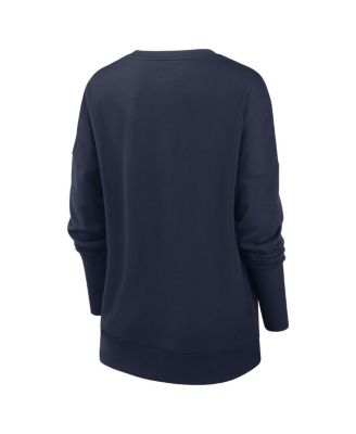 Women's Navy Tennessee Titans Rewind Playback Icon Performance Pullover Sweatshirt